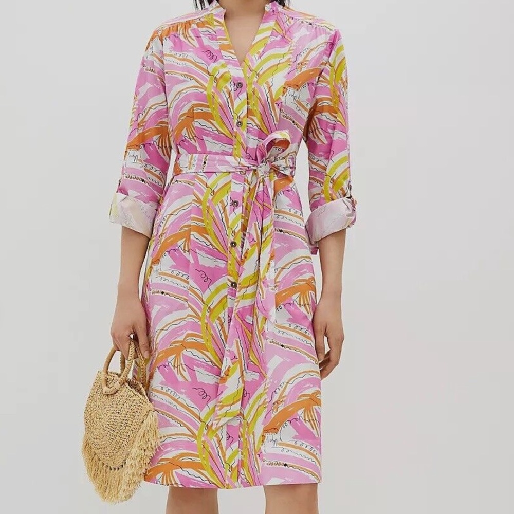 NWT Vera for Anthropologie Confetti Midi Dress SZ S NO BELT P189-55